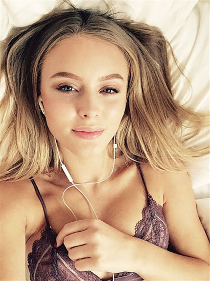 Zara Larsson nude in bed