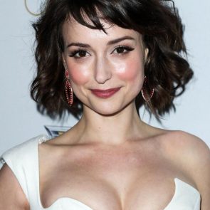 Milana Vayntrub tits in cleavage