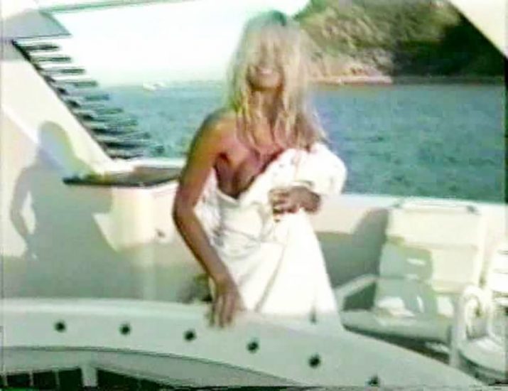 Pamela Anderson on the yacht