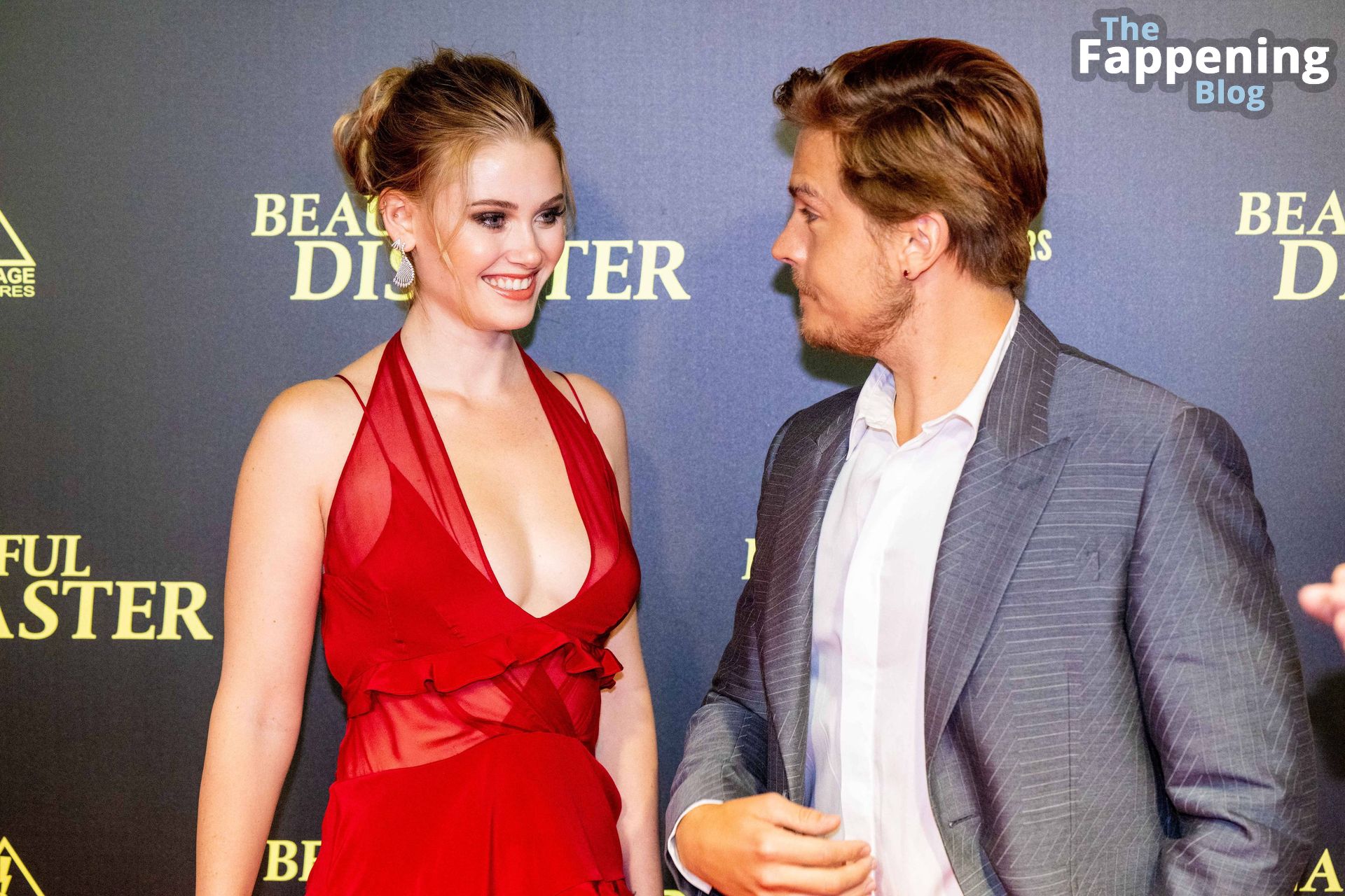 Virginia Gardner Looks Hot in a Red Dress at the Premiere of “Beautiful Disaster” in Amsterdam (56 Photos)